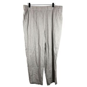 Lou & Grey Wide Leg Linen Pants Cream Light Tan Size XL